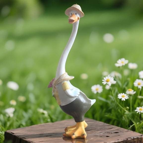 WWG Garden Porch Goose Statue Outdoor Decoration for Yard Patio Lawn Farmhouse Rustic Metal All Weather Decor Set of 1