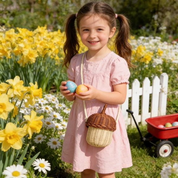 PpgejGEK Handmade Small Rattan Pinecone Shaped Storage Basket Woven Mini Bag for Organizing Jewelry Trinkets Photography Prop 12x3.54 Inches