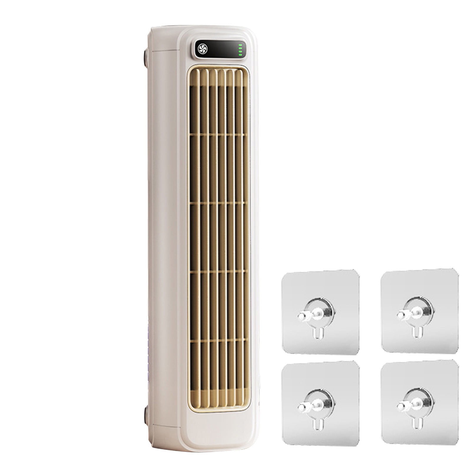 WWG Hengfeng Tower Fan Bladeless Kitchen Turbine Fan, High Wind Silent USB Rechargeable Desktop Fan with Wall Mount, 3-Speed 2000mAh, 12.3x3.31x3.54in Size