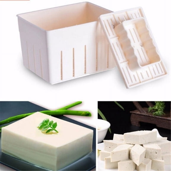 WWG Homemade Tofu Mold Kit with Plastic Box and Frame, Food-Grade Reusable Tofu Press for Beancurd Making, Kitchen Tool