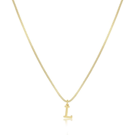 WWG Initial Necklace for Women Dainty Gold Letter Pendant Copper Chain Personalized Jewelry for Everyday Layered Look 17.7 Inch