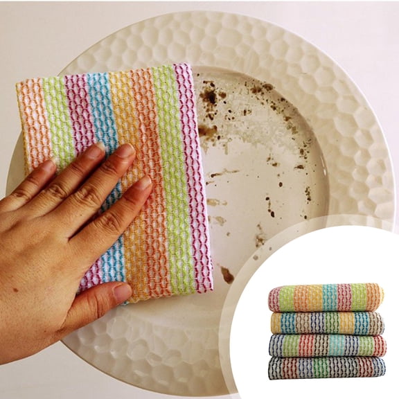 WWG Kitchen Cloths Kitchen Cleaning Cloths 4 Pack Cotton Kitchen Cloths 13x13in, Soft Absorbent Tea Towels for Drying Dishes, Multicolor Set Machine Washable