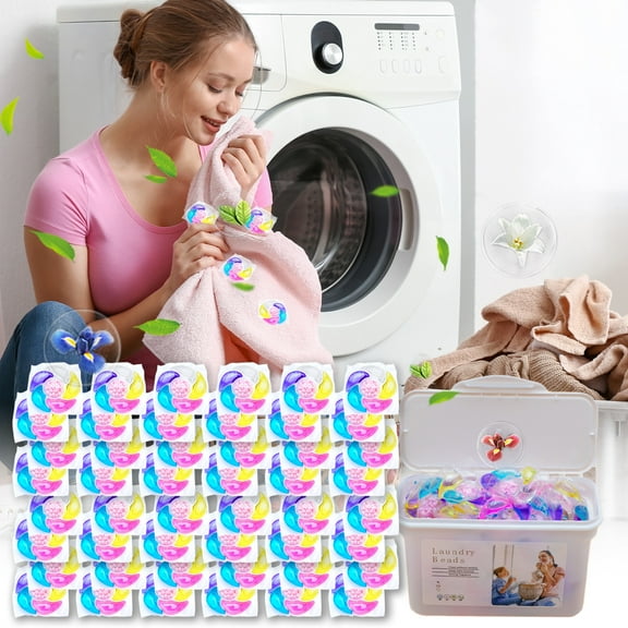 PpgejGEK Laundry Detergent Pods 50 Count - 6-in-1 Stain & Grease Remover with Long Lasting Fragrance, Color Protecting Softening Gel Capsules for Washing Machine, 200mL Each