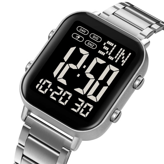 WWG Men's Outdoor Sports Digital Watch Waterproof with Luminous Display for Hiking Camping Running Swimming Rugged Durable Multi Functional with Alarm Stopwatch