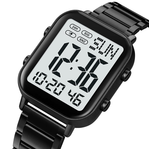 WWG Men's Outdoor Sports Digital Watch Waterproof with Luminous Display for Hiking Camping Running Swimming Rugged Durable Multi Functional with Alarm Stopwatch