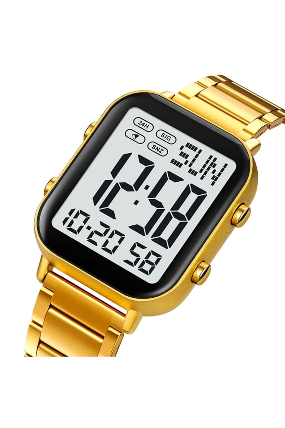 Men's Outdoor Sports Digital Watch Waterproof with Luminous Display for Hiking Camping Running Swimming Rugged Durable Multi Functional with Alarm Stopwatch