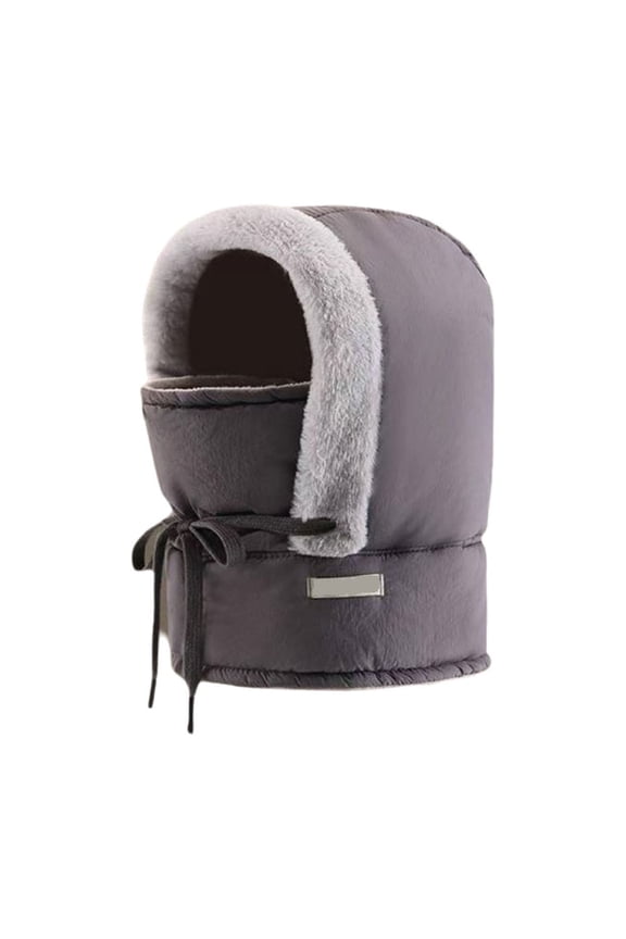 Men's and Women's Thick Lined Warm Hat with Integrated Face Mask Windproof Cold Weather Beanie Extended Neck Coverage for Skiing Hiking Winter