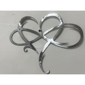 WWG Metal Wall Art Heart Shaped Wrought Iron Decoration, Infinity Love Sign Hanging Ornament for Living Room Bedroom, Indoor Outdoor Garden Fence Decor, 6.9x7.8 Inches