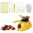 thumbnail image 1 of WWG Mini Chocolate Fondue Melting Pot Warmer Machine with Temperature Control for Milk Chocolate Cheese Candy DIY Dessert Kit Includes Forks Sticks and Pans, 1 of 6
