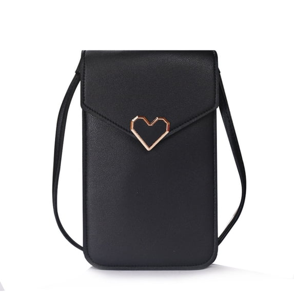 WWG Mini Crossbody Phone Bag with Touchscreen Window, 6 Inch Synthetic Leather Wallet with Card Slots, Women's Casual Purse
