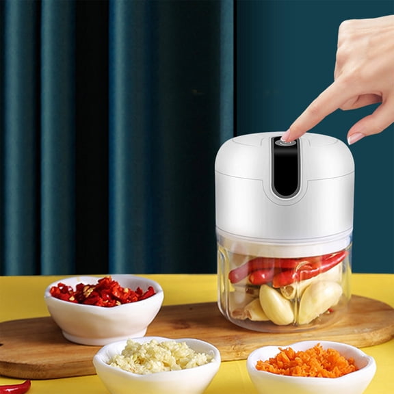 WWG Mini Electric Garlic Chopper 250ml, Portable USB Food Processor for Vegetables Meat Onion, Small Mincer Grinder for Kitchen Cooking, 5.1x3.3 Inch