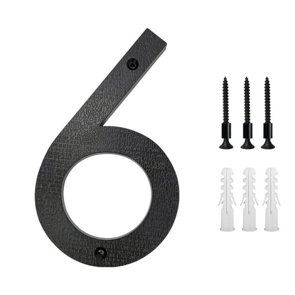 WWG Modern Metal House Numbers 5 Inch Black Address Numbers with Nails Weather Resistant Matte Finish for Home Outside Sign