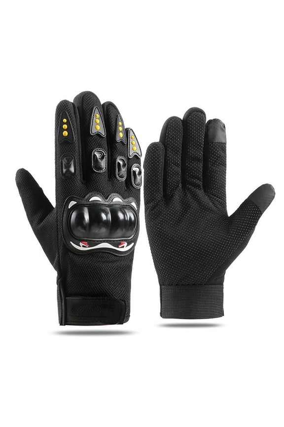 Motorcycle Riding Gloves with Hard Shell Protection, Breathable Full-Finger Gloves for Cycling Sports, Joint Guard and Anti-Slip Palm