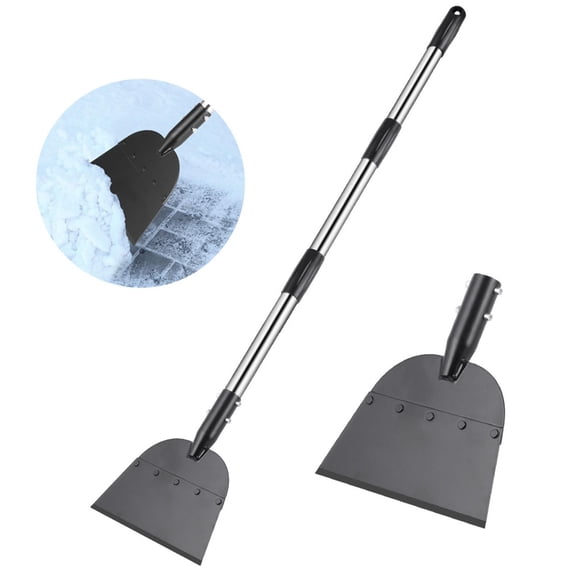 WWG Multi-Purpose Snow Shovel Ice Scraper Garden Cleaning Tool with Metal Blade for Winter Snow Removal Weeding Edging