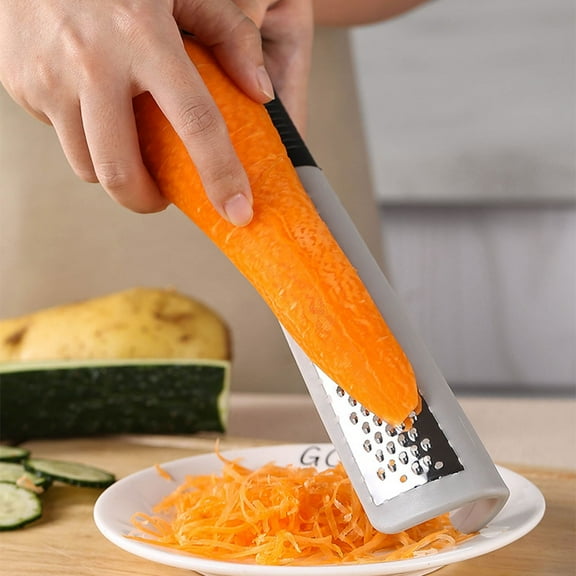PpgejGEK Multifunctional 2-in-1 Manual Cheese and Vegetable Grater, Dual Sides for Coarse and Fine Shredding, Potato Radish Carrot Shredder with Hanging Loop, Stainless Steel Blades