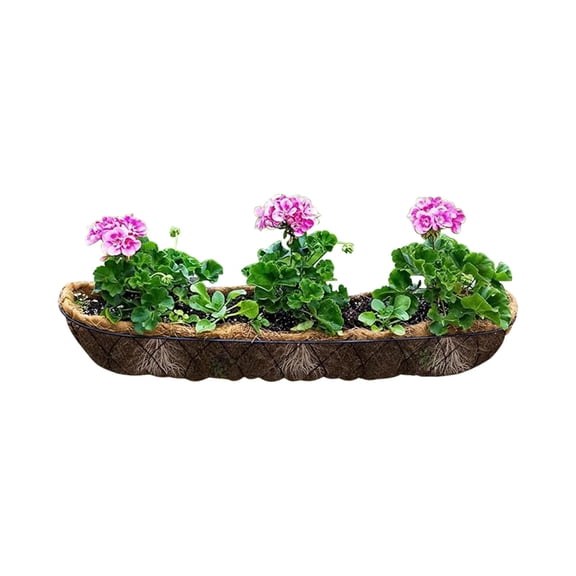 WWG Natural Coco Coir Fiber Liner for Window Box Planters, Hanging Baskets, Railing Flower Pots, Moisture Retention, 1 Piece