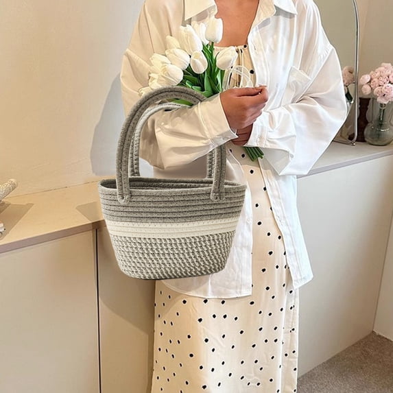 WWG Natural Woven Straw Tote Bag for Women, Soft Braided Beach Bag with Shoulder Strap, Summer Shopping Travel Handbag, 12.9 x 11.8 x 6.2 Inches