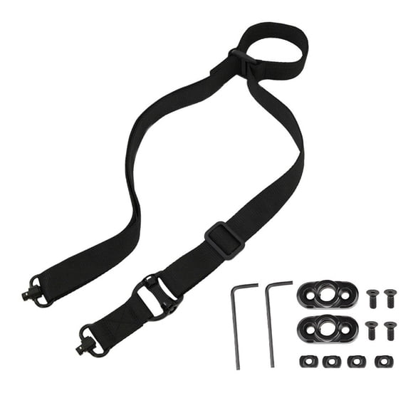 WWG Outdoor Single Point and Two Point Rifle Sling Adjustable Quick Release Padded Shoulder Strap with Swivel Mount for Hunting Shooting Black Green Khaki