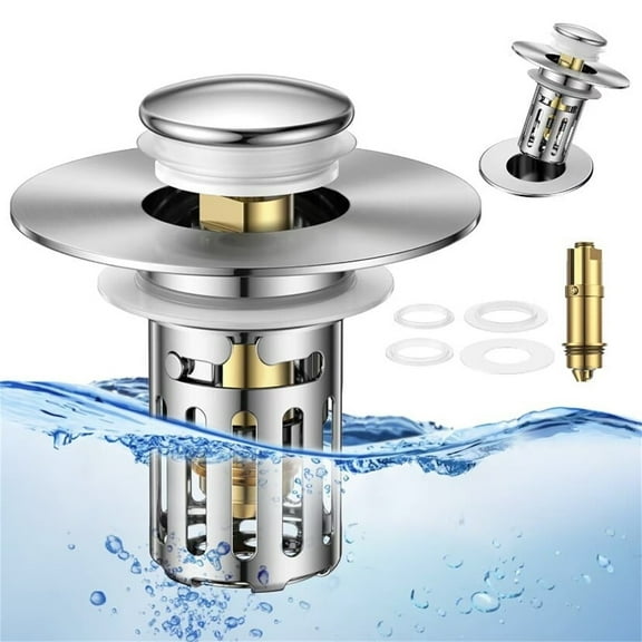 PpgejGEK Pop Up Sink Drain Stopper with Filter Screen Anti Clogging Insect and Odor Proof Bounce Core for Washbasin Kitchen Bathroom