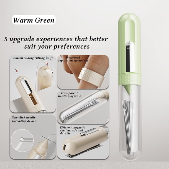 PpgejGEK Portable Needle Threader Hand Sewing Tool, Multi-Functional Household Thread Puller and Needle Remover, Compact Metal Accessory for Sewing Kits, Repair, and Craft Enthusiasts
