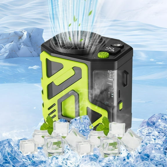 PpgejGEK Portable Waist Fan 6000mAh Rechargeable Necklace Fan with 100 Speeds Working 24 Hours Hands Free for Outdoor Work Travel Cycling Camping Hiking 3.84x3.48x2.99 Inches