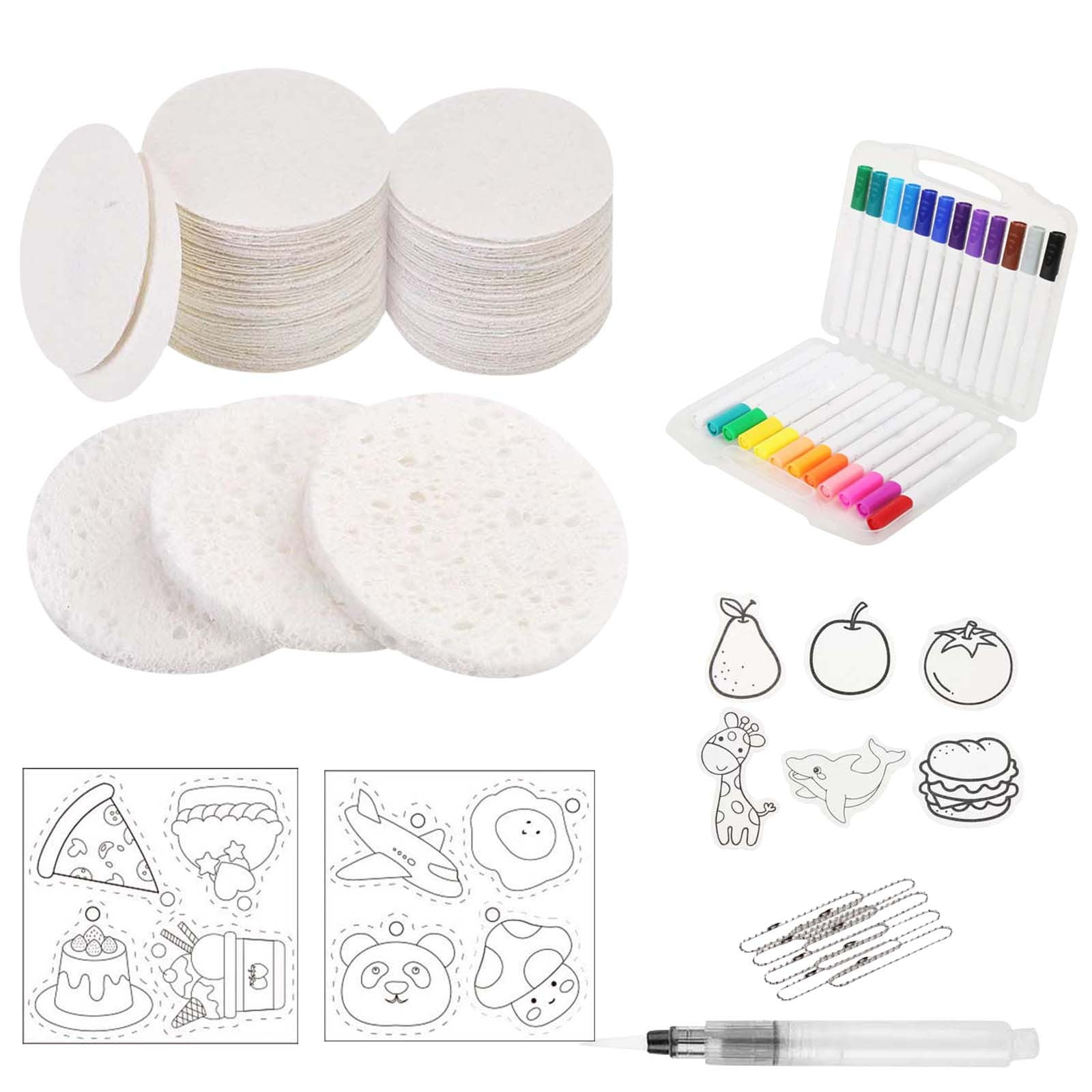 WWG Puffy Paint 3D Art Drawing Kit with 10 Foam Texture Papers 24 Colored Markers Watercolor Pen and Bead Chains for Kids Crafts DIY Projects and Creative Activities