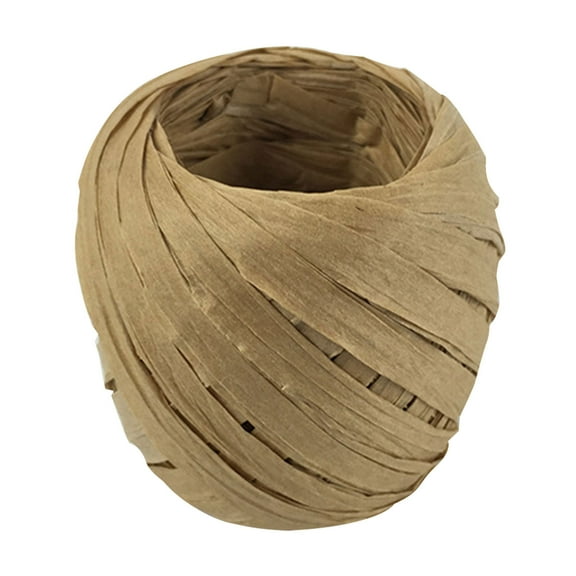 WWG Raffia String 20m Natural Paper Ribbon Roll Biodegradable for Gift Wrapping DIY Crafts Wedding Decor Birthday Party 1.2 Inch Width