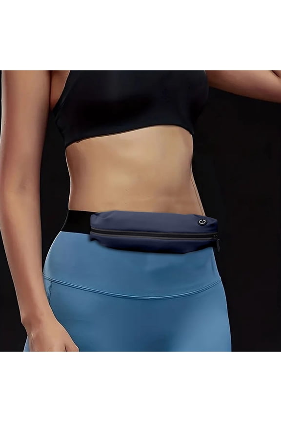 Running Sports Waist Pack, Waterproof Shockproof Fitness Phone Bag for Outdoor Cycling Morning Run, Adjustable Waistband Reflective Strip, 7.09x23.62 inches, Black Blue Pink Gray