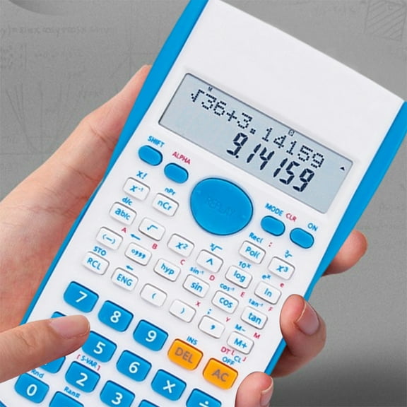 PpgejGEK Scientific Calculator for Students with LCD Display - Battery Powered Function Calculator for Math Algebra Geometry Trigonometry Tools, 15x8cm/5.91x3.15in