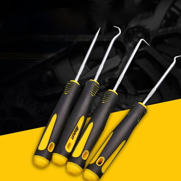 WWG Screwdriver Set Multi Screwdriver Screw Driver Set Oil Seal Screwdriver Set 4 Piece Pull Hook Pick Tool for Tire Stone Cleaning Auto Repair Multi Angle 6.5 Inch