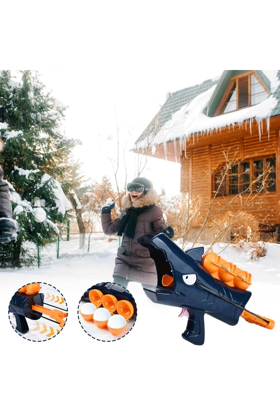 Shark Snowball Clip Launcher Gun Toy - Snow Ball Maker and Shooter for Winter Outdoor Play, Safe Durable Snowball Fight Tool for Kids and Adults