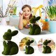 thumbnail image 1 of PpgejGEK Simulated Moss Easter Bunny Plush Doll, Soft Fluffy Rabbit Figurine for Living Room Desktop Spring Holiday Decoration, 7x5 Inch, 1 of 9