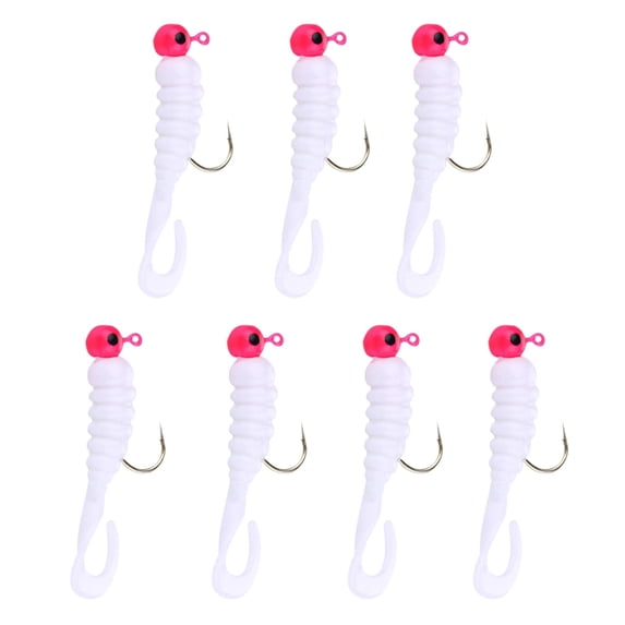 WWG Soft Bait T-tail Fishing Lures 1g-4g Lead Head Hook Soft Worm Fake Bait with Lifelike Swimming Motion for Fresh and Saltwater Fishing 7pcs