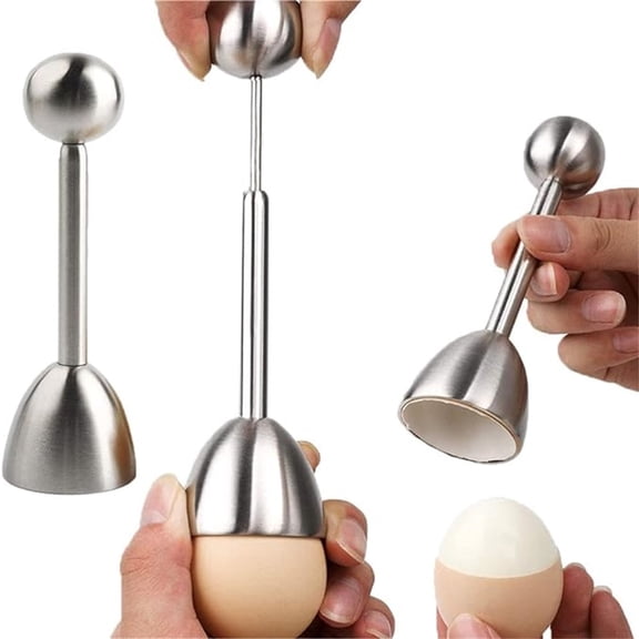 WWG Stainless Steel Egg Topper Cutter Eggshell Separator Opener for Hard and Soft Boiled Eggs Breakfast Kitchen Tool 5.1 Inch