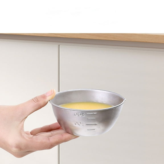 PpgejGEK Stainless Steel Multifunctional Cooking Bowl with Measurement Graduations - Vegetable Prep Measuring Cup, Baking Mixing Beating Bowl, Kitchen Utility Dish