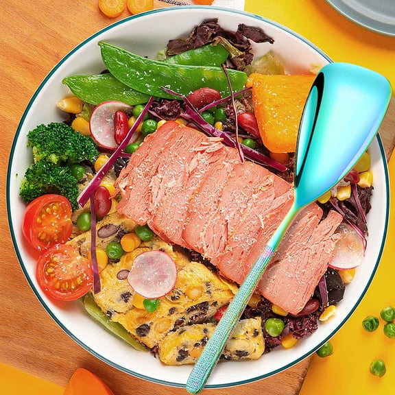 ufeghfjh Stainless Steel Serving Spoon Large Restaurant Serving and Mixing Spoon Ergonomic Handle for Portion Control Salad Serving Utensil for Home Kitchen