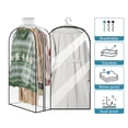 thumbnail image 1 of WWG Transparent Garment Bag Suit Bag for Closet Storage and Travel, Foldable Hanging Clothes Protector with Two Windows, Dust Proof Suit Cover for Jackets Skirts, 1 of 6