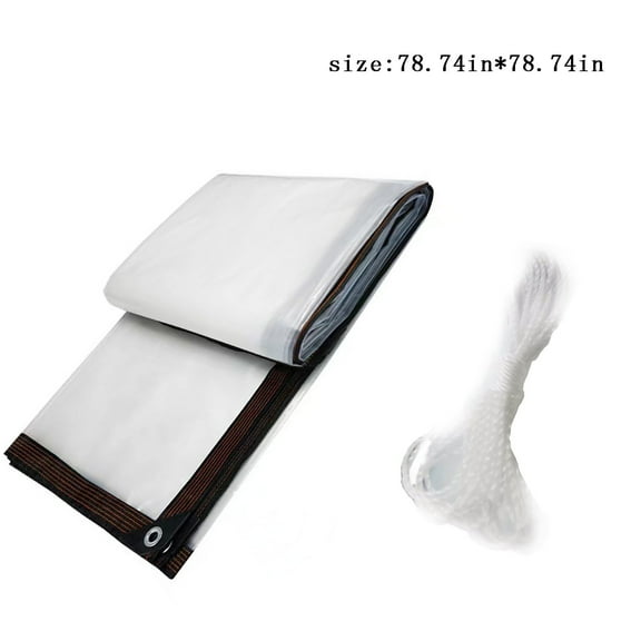 PpgejGEK Transparent PE Waterproof Tarpaulin Sheet for Balcony Rain Shelter Outdoor Windproof Cover and Cold Weather Protection All Weather Durable Plastic Cloth with Grommets Easy Install