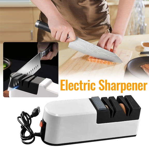 WWG USB Electric Knife Sharpener with Automatic Sharpening Stone, 15-20 Degree Blade Edge for Kitchen Scissors, Portable Sharpening Tool