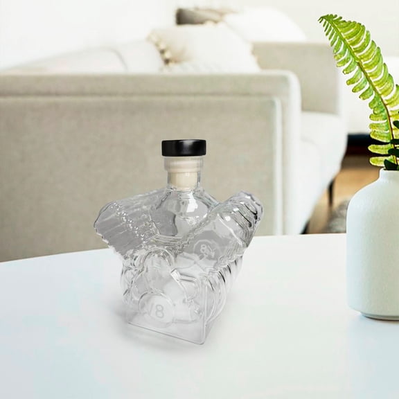 PpgejGEK V8 Engine Style Decanter Whiskey Flask High End Resin Car Model Design for Bar Enthusiasts Unique Automotive Themed Home Bar Centerpiece Collection Display Gift