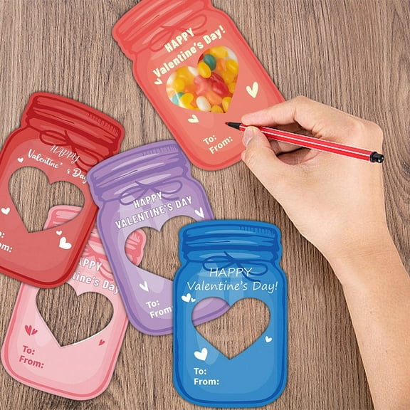 ufeghfjh Valentine's Day Gift Card Set with Insect Doll and Drifting Bottle Design for Boys Girls Classroom Exchange Present Paper and Plastic