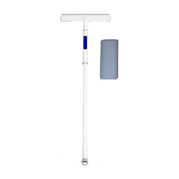 WWG Window Cleaning Squeegee with Spray Tool 145cm/57in Extendable Pole Double Sided Glass Cleaner with Replaceable Rags for Car Home Use