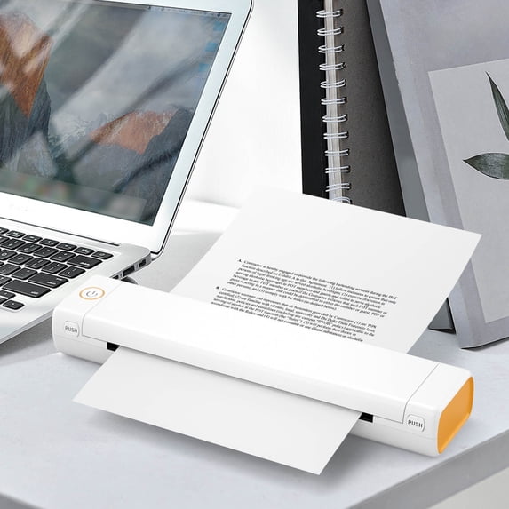 ufeghfjh Wireless Portable A4 Inkless Thermal Printer Bluetooth for Mobile Android Laptop Travel Office School Home Car Printing