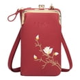 thumbnail image 1 of WWG Women's Sling Crossbody Wallet with Phone Pocket, Mini Small Purse with Adjustable Strap, Multiple Card Slots and Zippered Compartments, Stylish Embroidered Leather Body Wallet,, 1 of 6