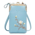 thumbnail image 1 of WWG Women's Sling Crossbody Wallet with Phone Pocket, Mini Small Purse with Adjustable Strap, Multiple Card Slots and Zippered Compartments, Stylish Embroidered Leather Body Wallet,, 1 of 6