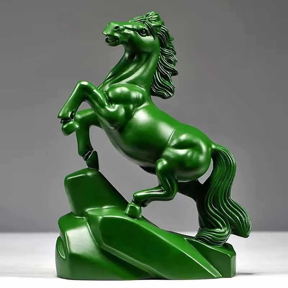 WWG Wooden Horse Ornaments Solid Wood Horse to Success Handicrafts Living Room Decor, Handcrafted Figurine Artisan Sculpture for Shelf Mantel, 8cm Height