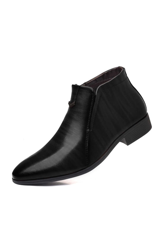 Ppointed-Toe Fashion Boots Stylish Men's Ankle Boots with Sleek Design Striped Texture Side Zipper for Easy Wear for Business and Casual Events
