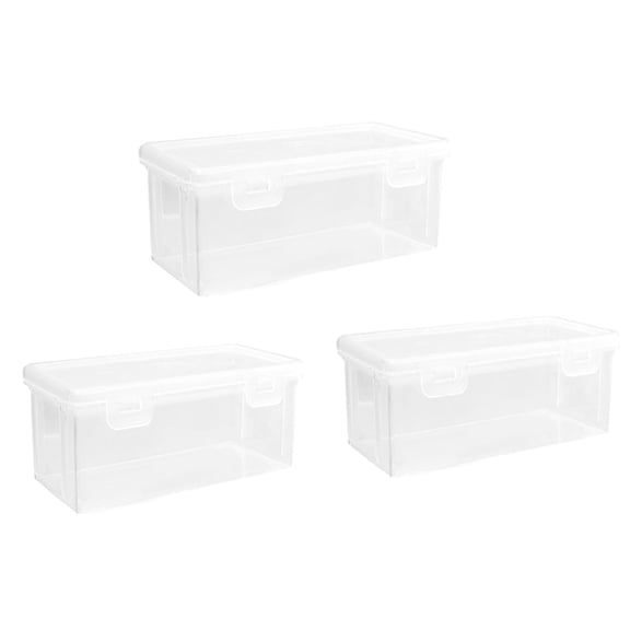 Ppsfege 3 PCS Transparent Food Storage Containers Leakproof Bread Box for Kitchen Countertop Airtight Seasoning Organizer Size Bread Keeper for Freshness