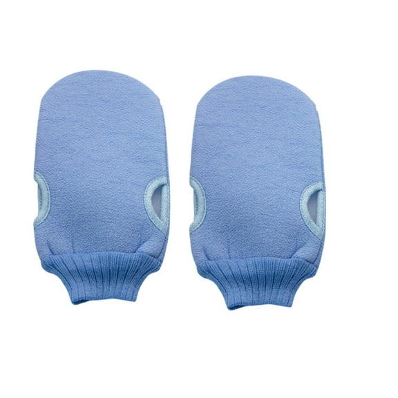 Ppsfege Exfoliating Shower Gloves, Men and Women Deep Cleaning Massage Shower Gloves, Comfortable and Breathable, Elastic Cuffs, Reusable Gloves, (Blue)