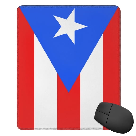 Pr Puerto Rico-Flag Square Mousepad With Stitched Edges Mouse Mat For Gaming Office Laptop Computer Men Women 11.8"X19.8"
